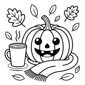 Disegno di Estetica Carina d'Autunno da Colorare