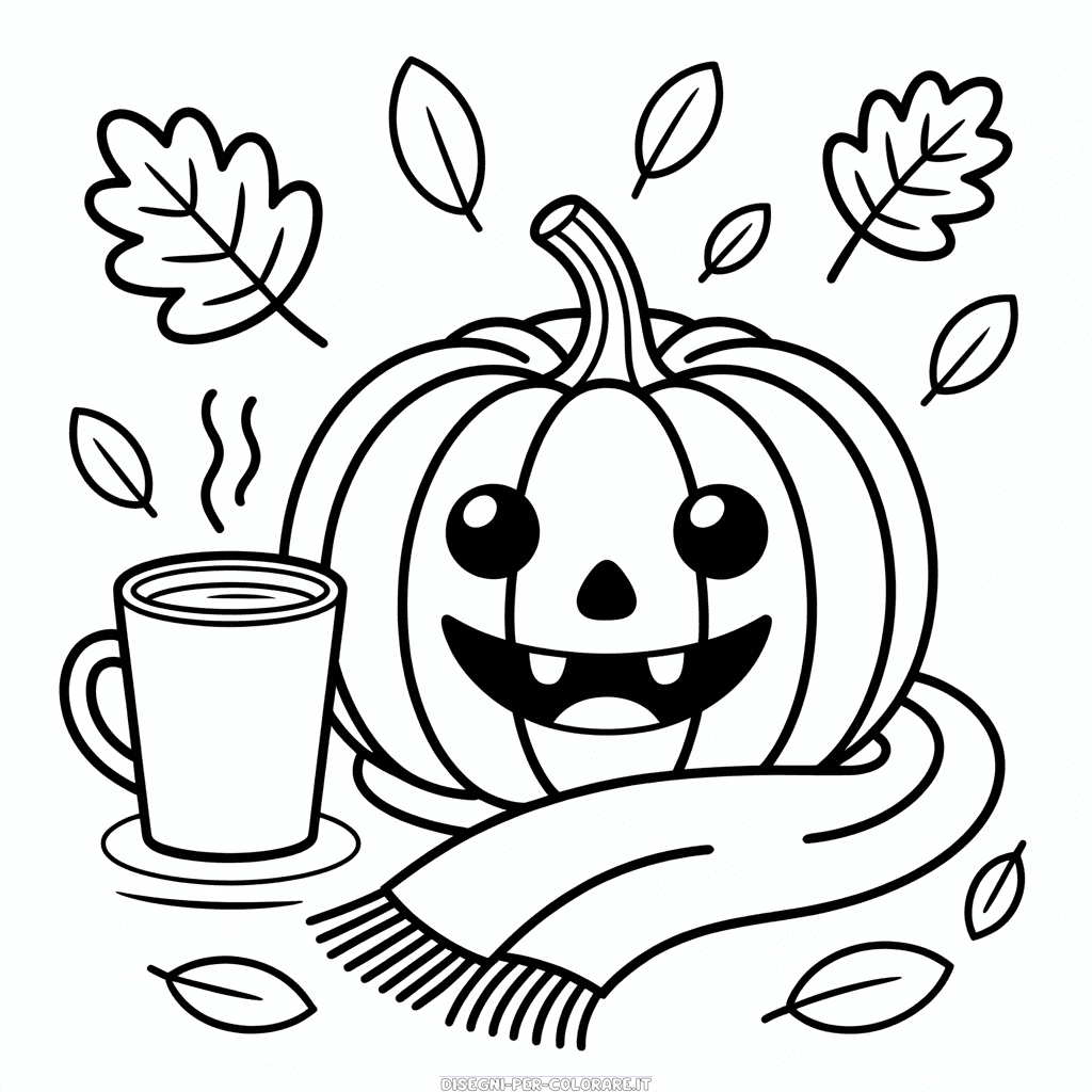 Disegno di Estetica Carina d'Autunno da Colorare