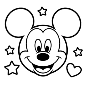Disegno di Faccia Topolino da Colorare