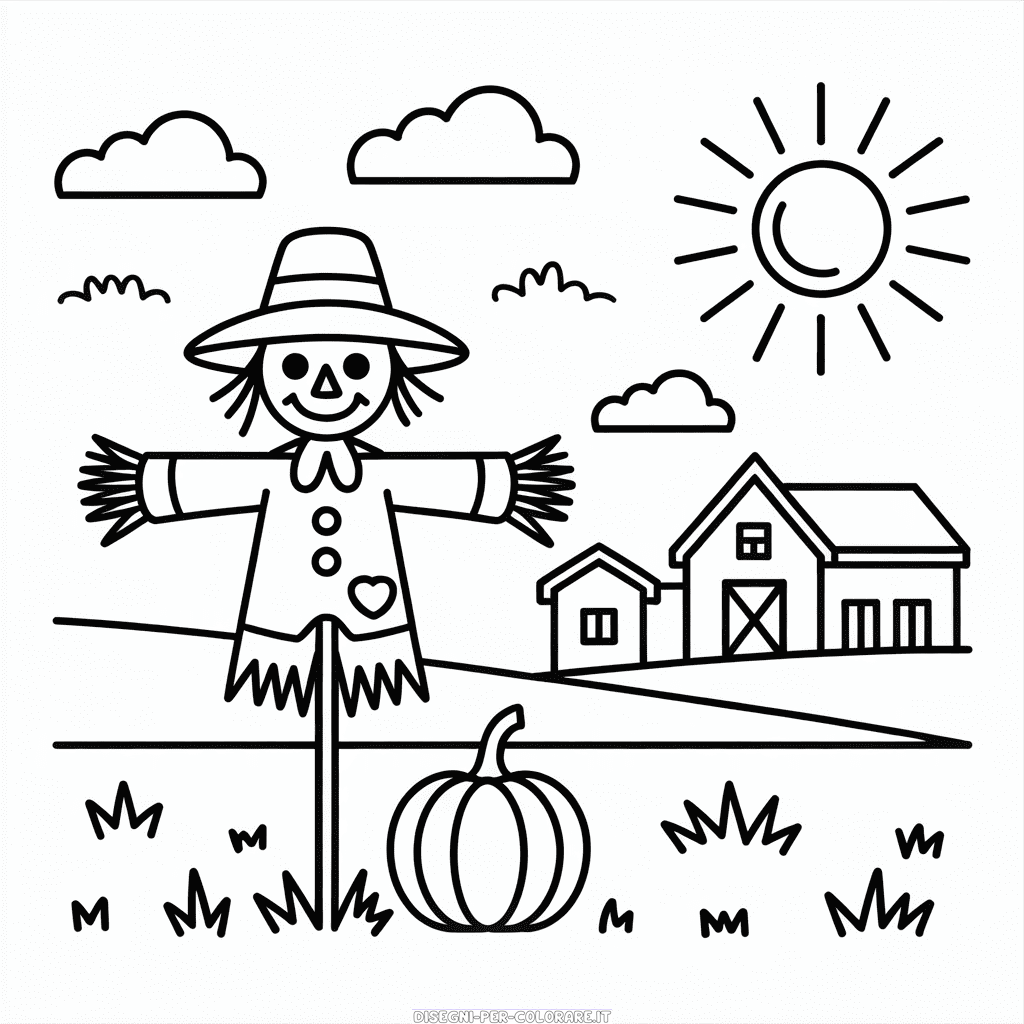 Disegno di Fattoria Autunnale da Colorare