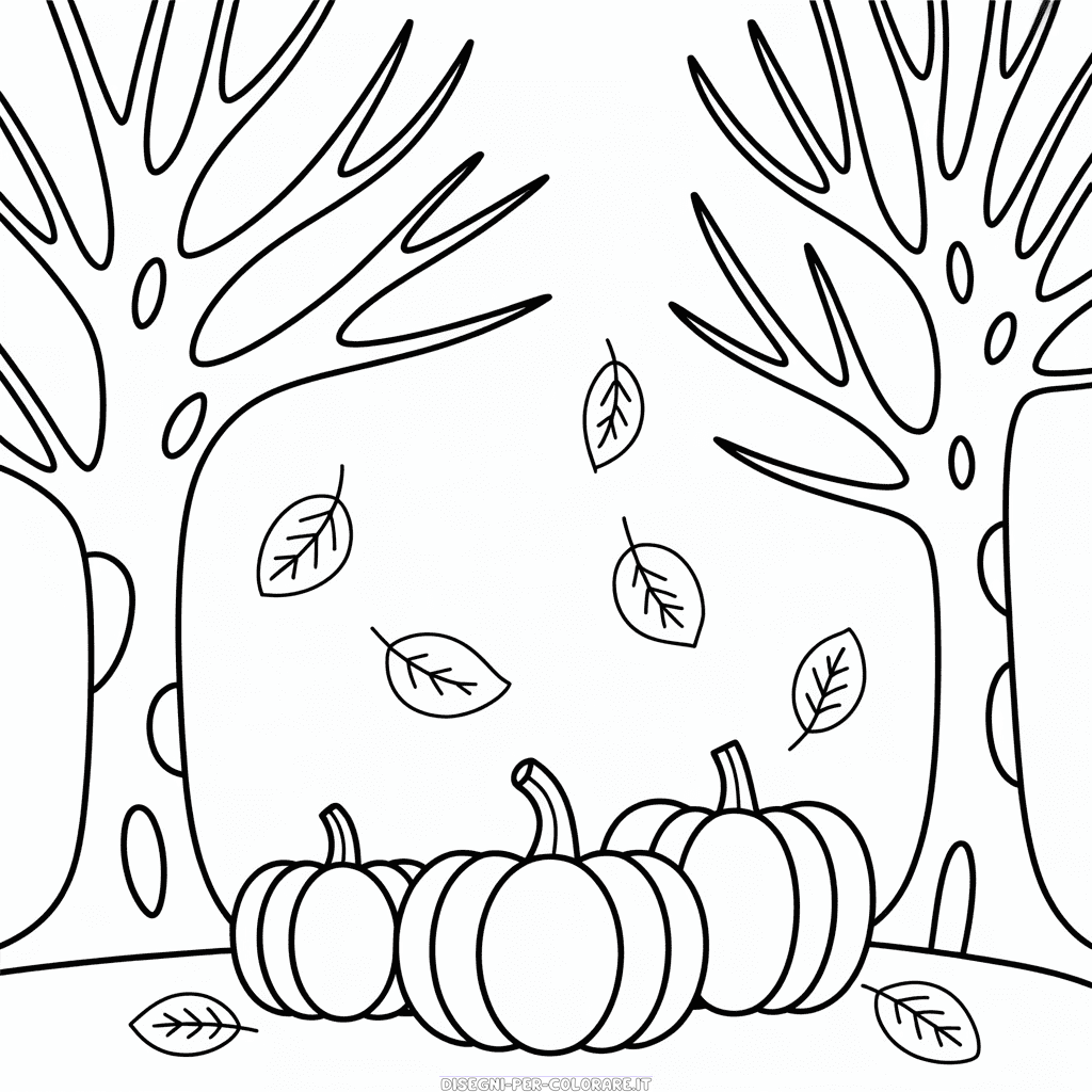 Disegno di Foresta in Autunno da Colorare