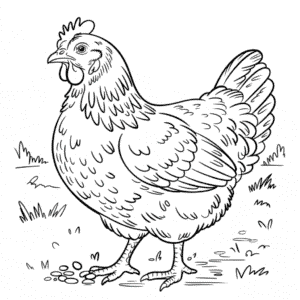 Disegno di Gallina Dura da Colorare