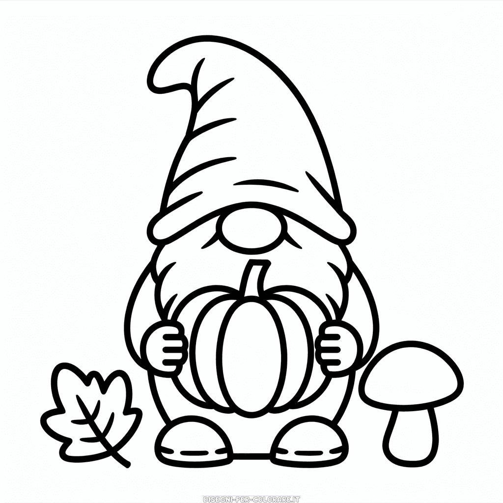 Disegno di Gnomo d'Autunno da Colorare