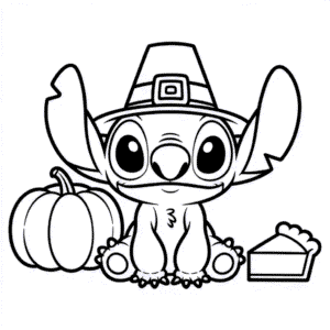 Disegno di Il Ringraziamento di Stitch da Colorare