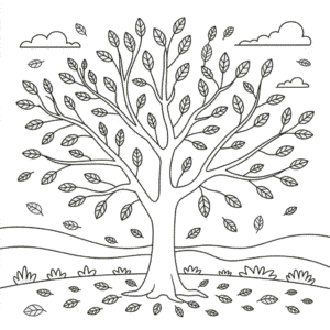 Disegno di Inizio d'Autunno da Colorare