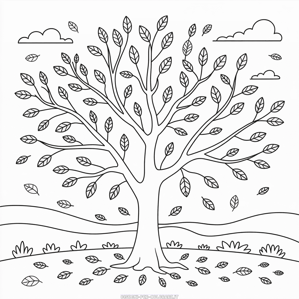 Disegno di Inizio d'Autunno da Colorare