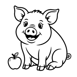 Disegno di Maiale Adulto da Colorare