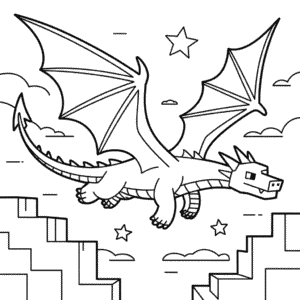 Disegno di Minecraft Drago da Colorare