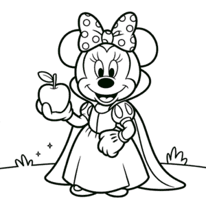 Disegno di Minnie Mouse Vestita da Biancaneve da Colorare