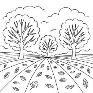 Disegno di Paesaggio Autunnale da Colorare