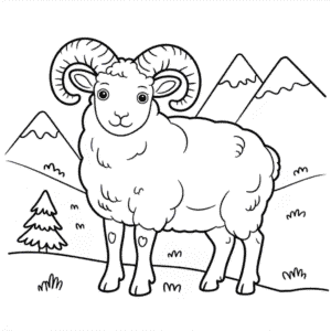 Disegno di Pecora Dall da Colorare