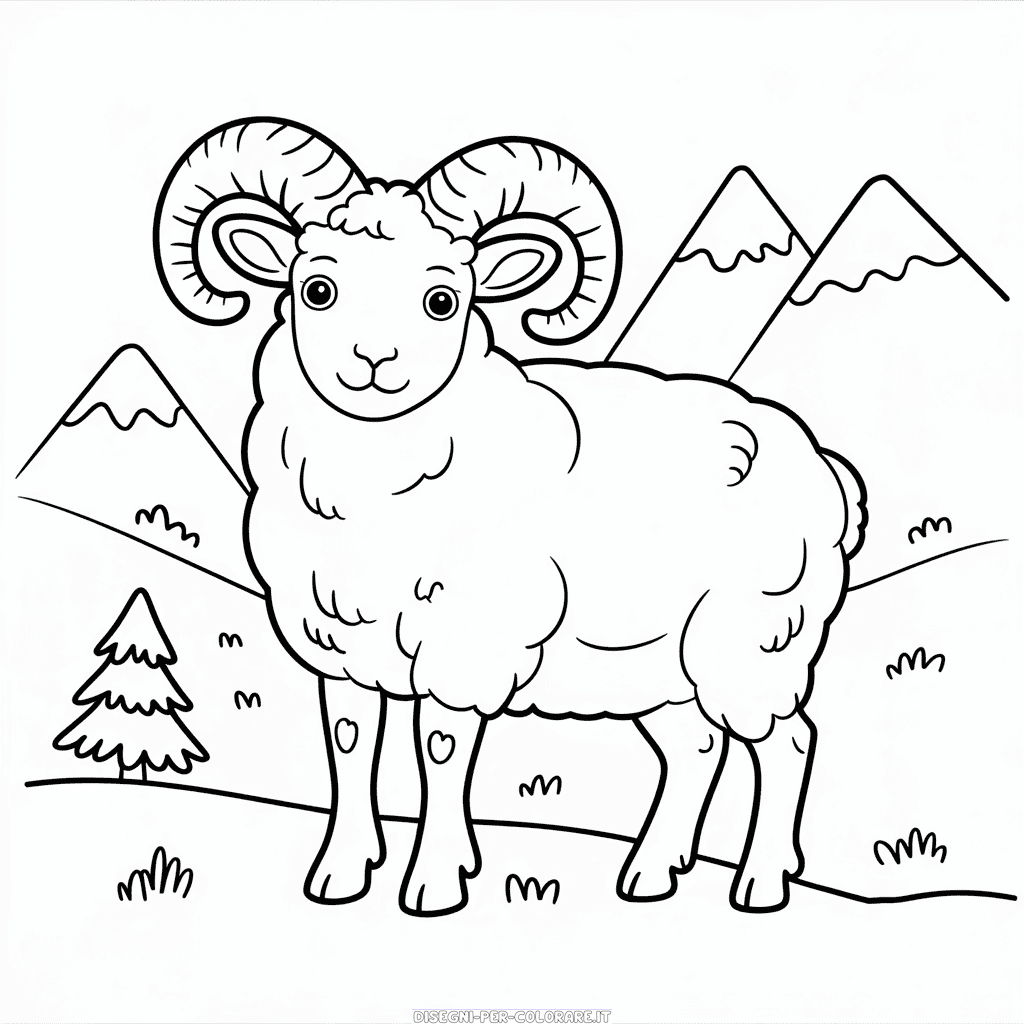Disegno di Pecora Dall da Colorare