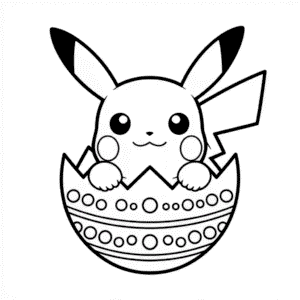 Disegno di Pikachu di Pasqua da Colorare