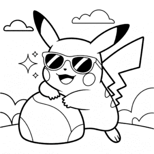 Disegno di Pikachu Figo da Colorare