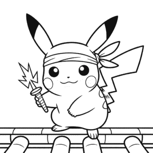 Disegno di Pikachu Ninja da Colorare