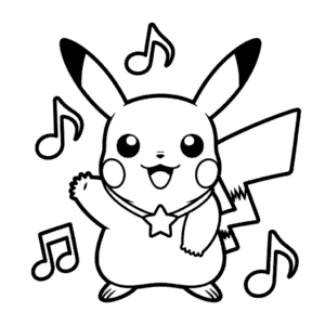 Disegno di Pikachu Pop Star da Colorare