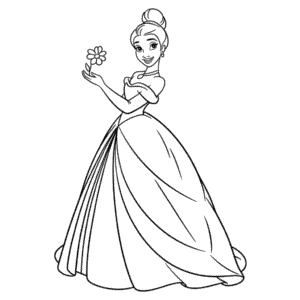 Disegno di Principessa Disney per Adulti da Colorare