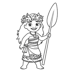 Disegno di Principessa Disney Vaiana da Colorare