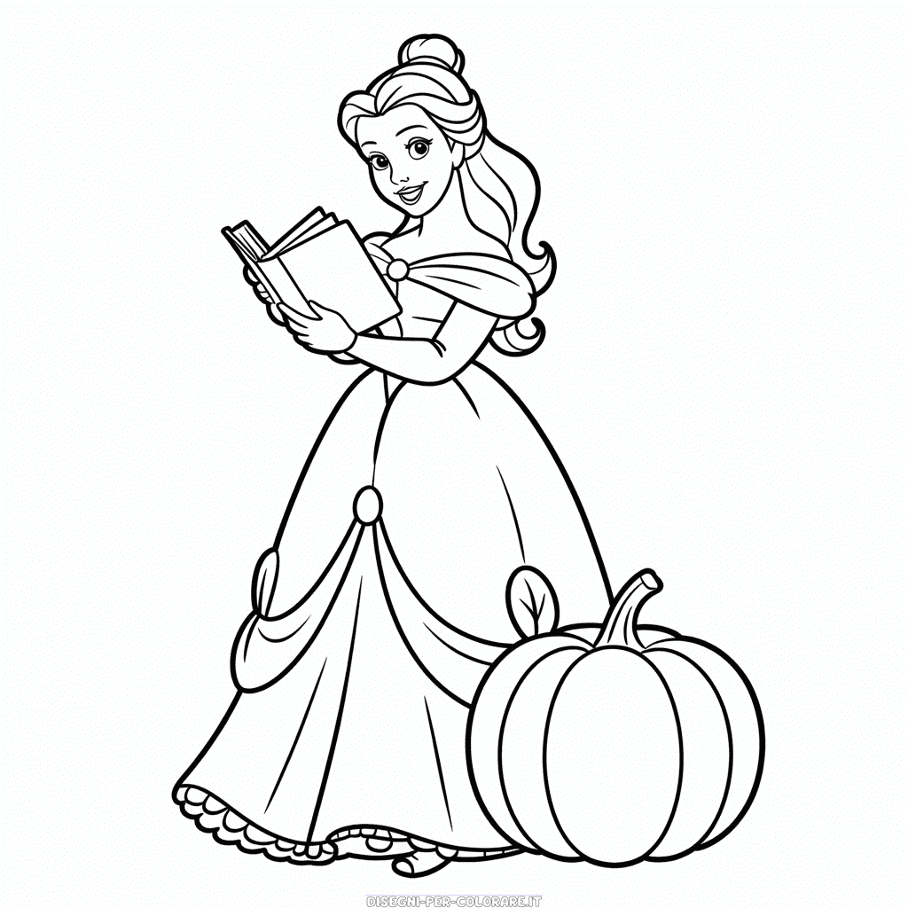 Disegno di Principesse Disney Autunno da Colorare