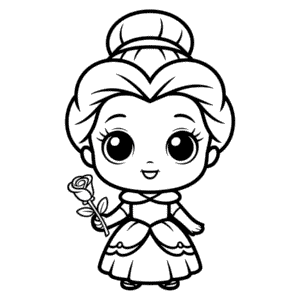 Disegno di Principesse Disney Chibi da Colorare