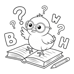 Disegno di Pulcino che Impara da Colorare