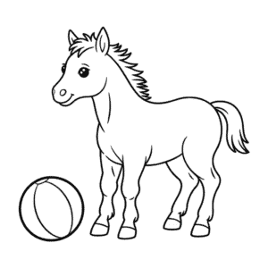 Disegno di Puledro Neonato da Colorare