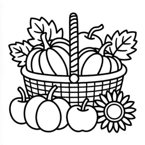 Disegno di Raccolta Autunnale da Colorare