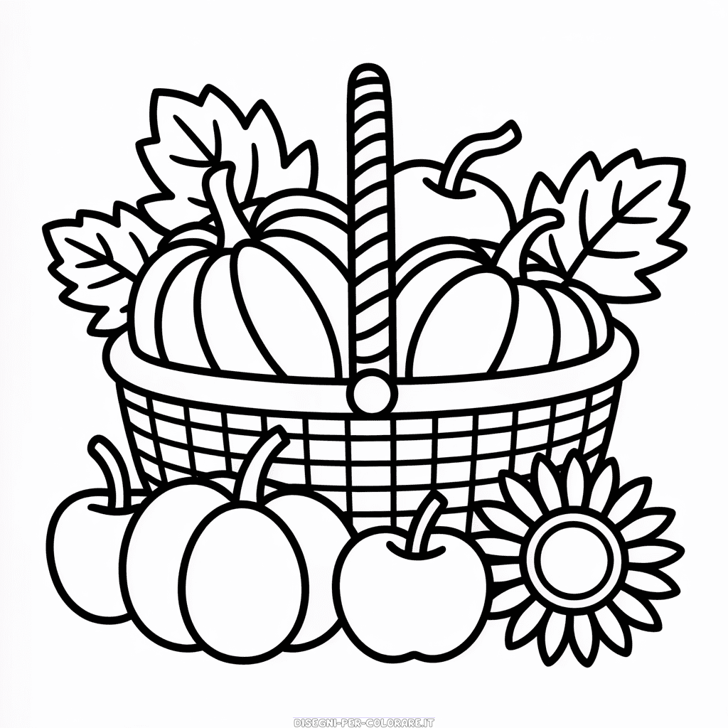 Disegno di Raccolta Autunnale da Colorare