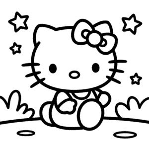 Disegno di Semplice Hello Kitty da Colorare