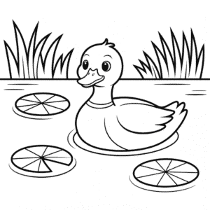 Disegno di Stagno delle Anatre da Colorare