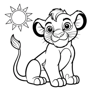 Disegno di Stampabili Gratuiti Il Re Leone da Colorare