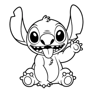 Disegno di Stitch Felice da Colorare