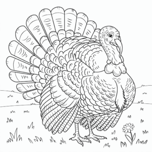 Disegno di Tacchino Adulto da Colorare