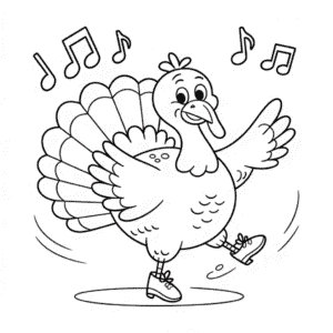 Disegno di Tacchino Danzante da Colorare