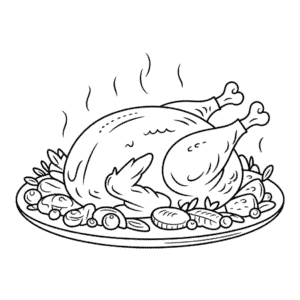 Disegno di Tacchino del Ringraziamento da Colorare