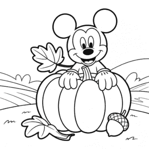 Disegno di Topolino Autunno da Colorare