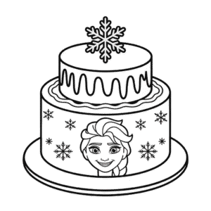 Disegno di Torta Elsa da Colorare