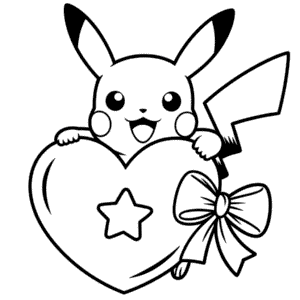 Disegno di Abbracciando Pikachu da Colorare