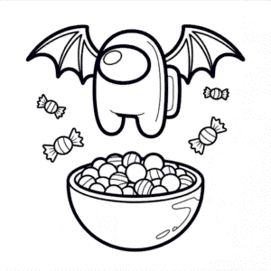 Disegno di Among Us Halloween da Colorare