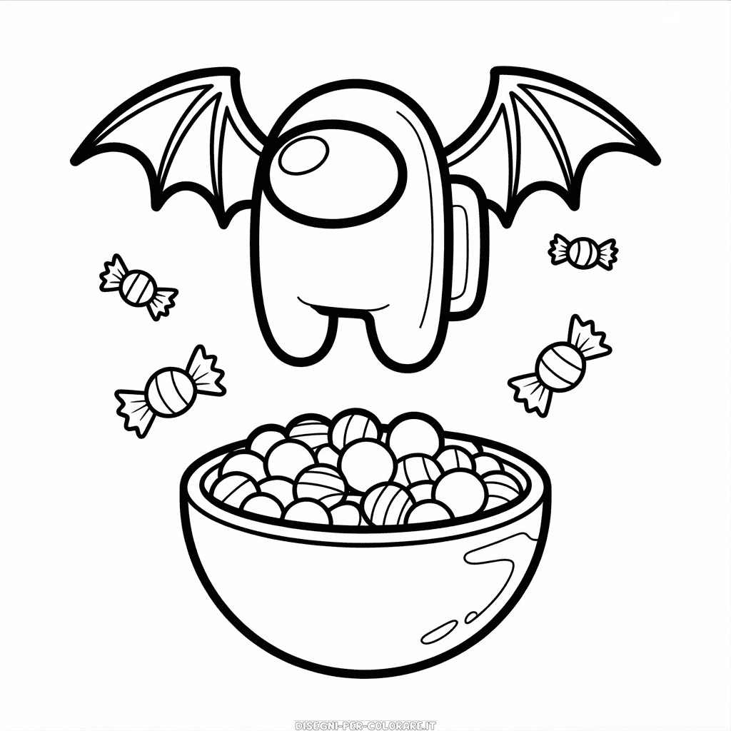 Disegno di Among Us Halloween da Colorare