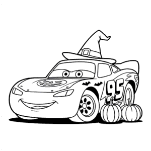 Disegno di Auto Halloween Disney da Colorare