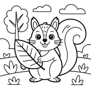 Disegno di Autunno Carino Semplice da Colorare