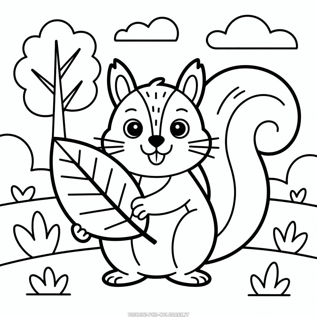 Disegno di Autunno Carino Semplice da Colorare