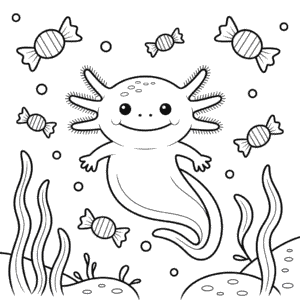 Disegno di Axolotl di Halloween da Colorare
