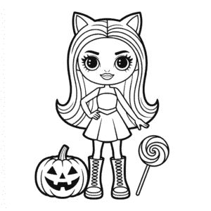 Disegno di Bratz Halloween da Colorare