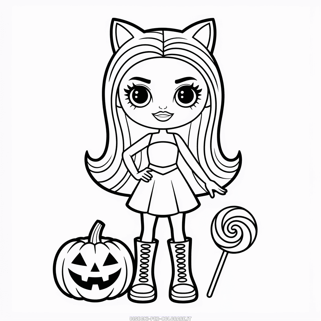 Disegno di Bratz Halloween da Colorare