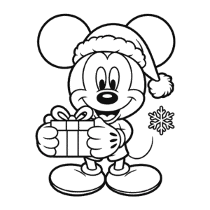 Disegno di Buon Natale da Topolino da Colorare