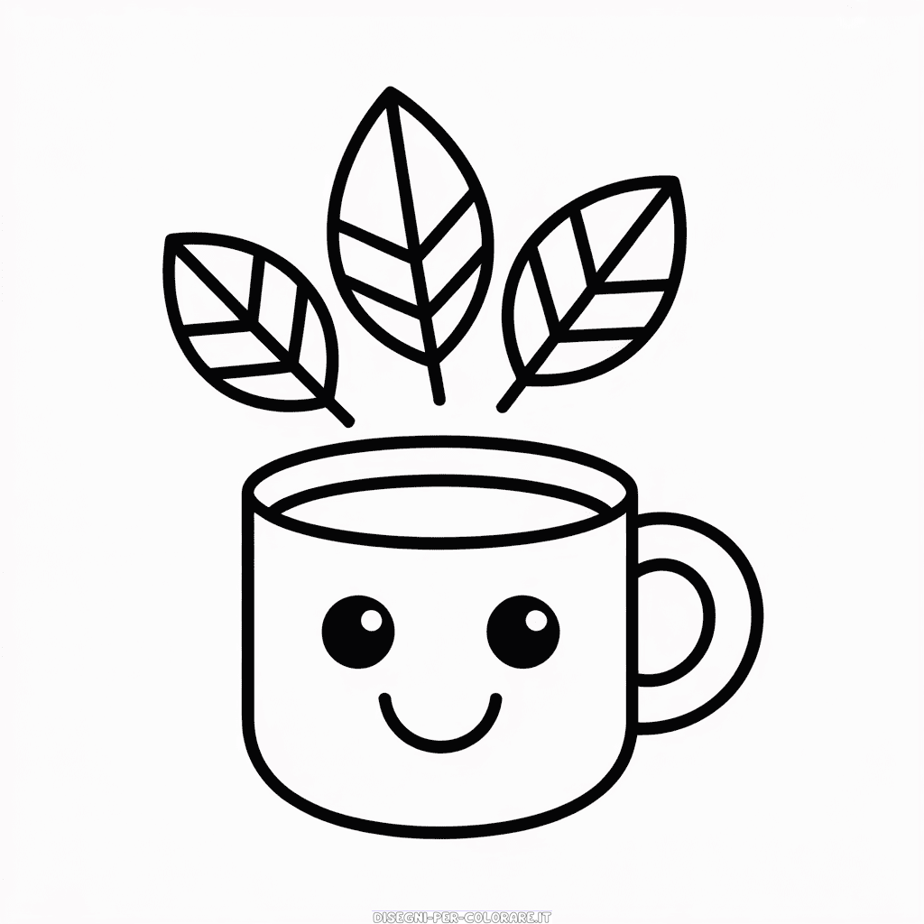 Disegno di Caffè Autunnale da Colorare