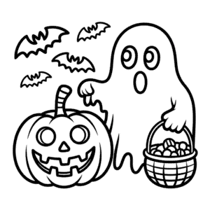 Disegno di Cartone Animato di Halloween da Colorare