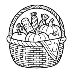 Disegno di Cestino di Halloween da Colorare